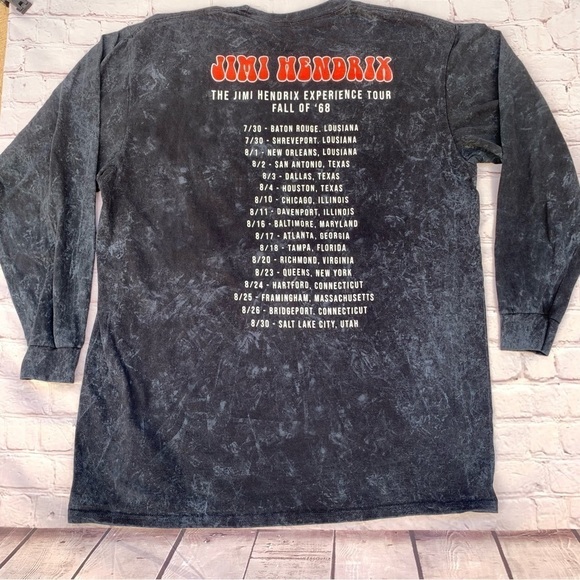 Tie dye JIMI HENDRIX CONCERT TEE Live in Concert Fall of '64 LS Tee Shirt 2XL - Picture 5 of 6